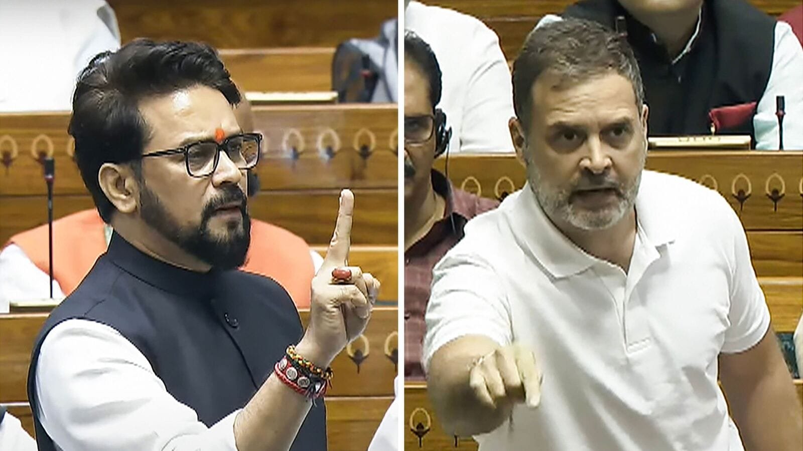 Anurag Thakur vs Rahul Gandhi clash erupts in Lok Sabha: ‘You linked lotus with violence, do you also link Rajiv with…’